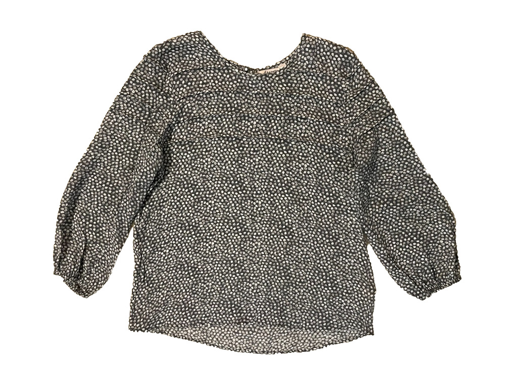 Nanette Lepore Womens Blouse Top Size S Gauzy Polka Dot Semi-Sheer Office Shirt